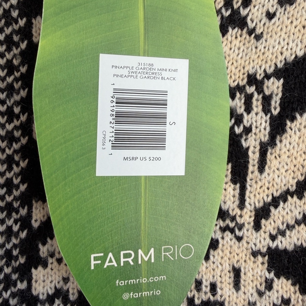 FARM RIO Pineapple Garden Mini Knit Sweater Dress - Picture 13 of 13